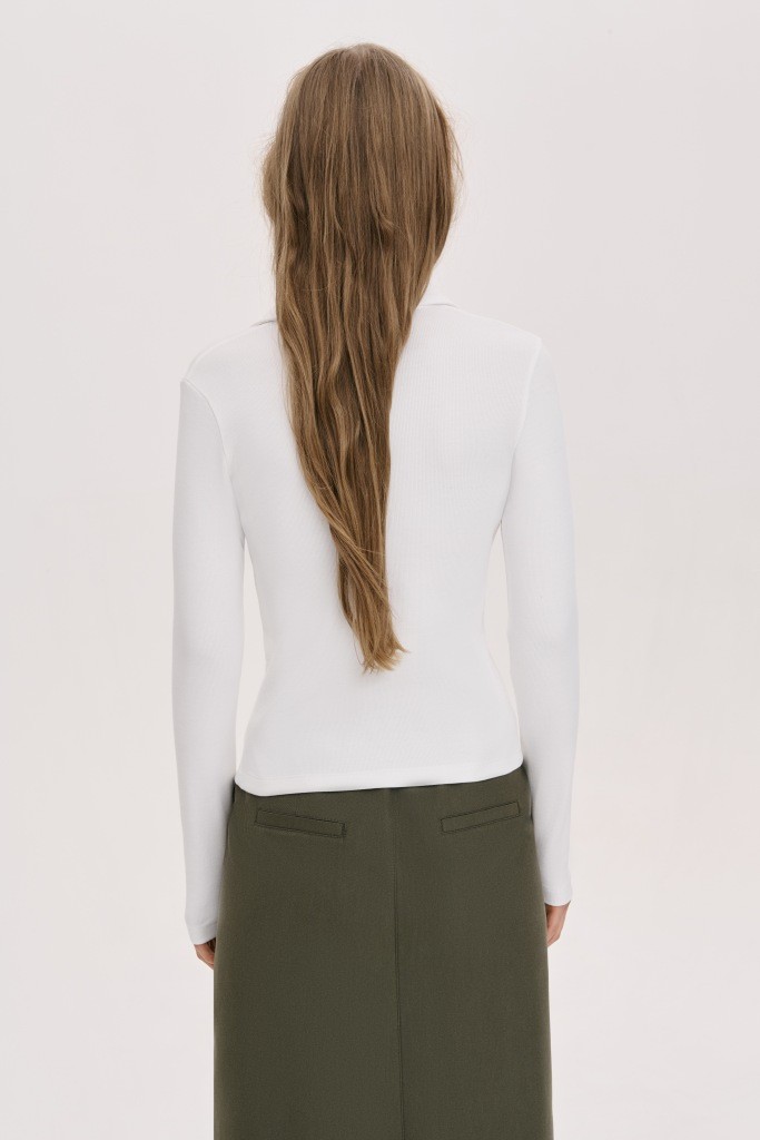 МІНІМАЛІСТИЧНИЙ ЛОНГСЛІВ-ПОЛО ОБТИСЛОГО  КРОЮ 1212-2 зображення 2